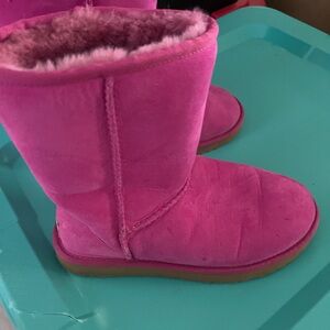 UGG Pink Classic Short Suede Shearling Boots